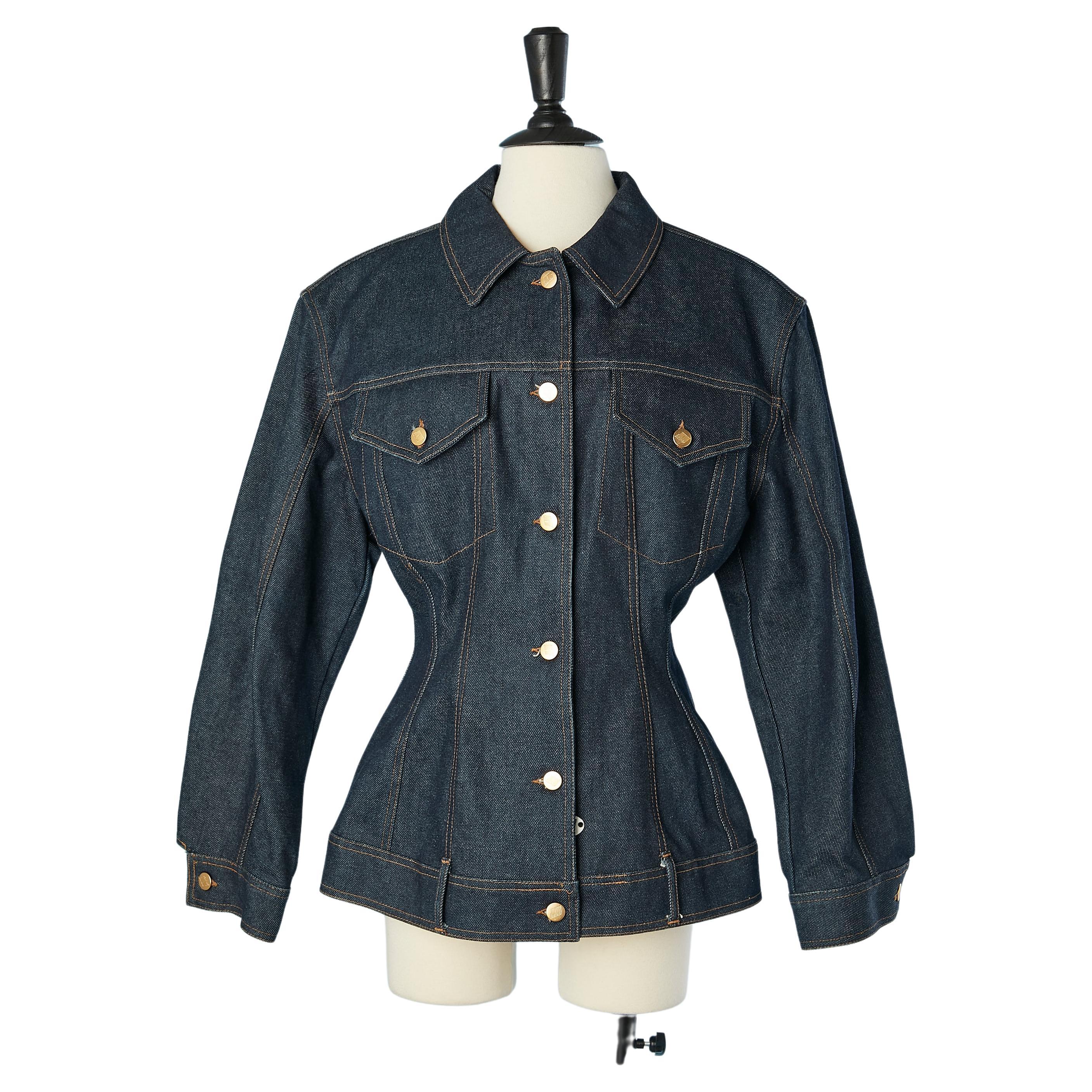 Denim jacket with fitted waist and curved hips Junior Gaultier 