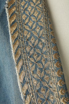 Denim jacket with gold lurex thread embroidery Roberto Cavalli