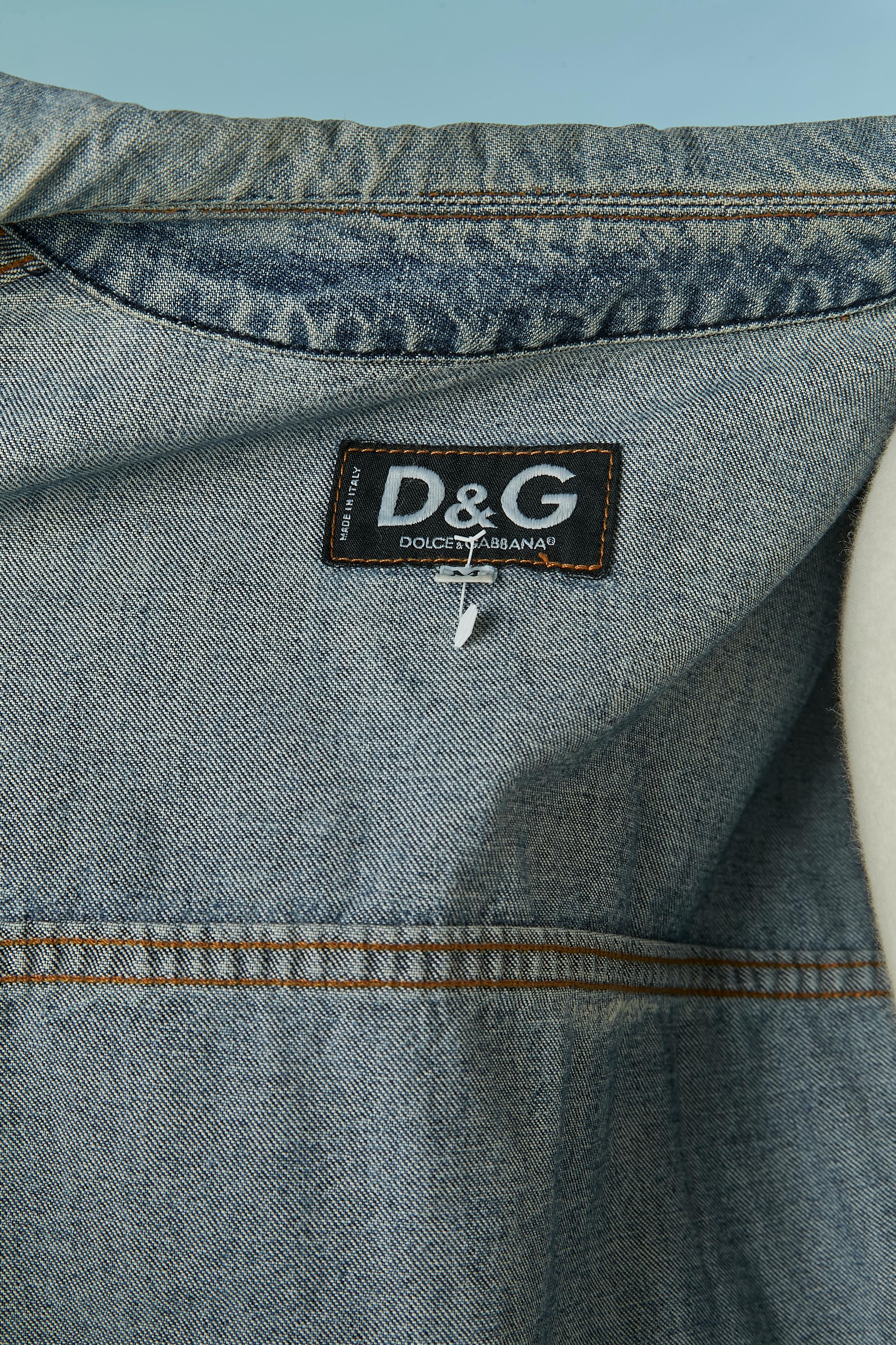 Giacca in denim con motivo graffiti D&G by DOLCE & GABBANA in vendita 5