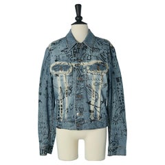 Denim jacket with graffiti pattern D&G by Dolce & Gabbana
