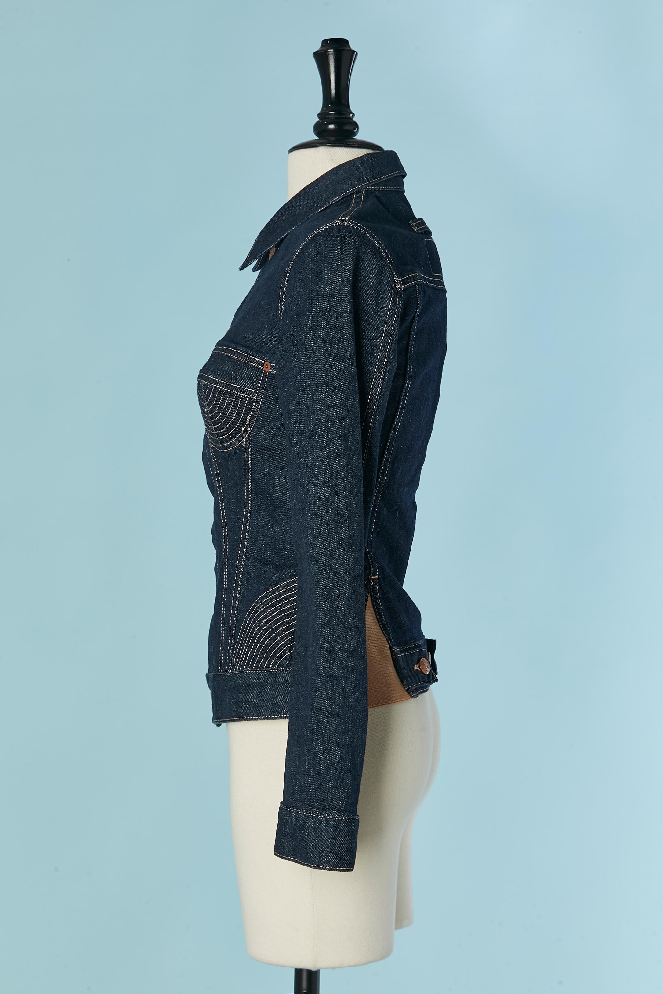 Women's Denim jacket with top-stitched breast and hips LEVIS & JEAN-PAUL GAULTIER For Sale