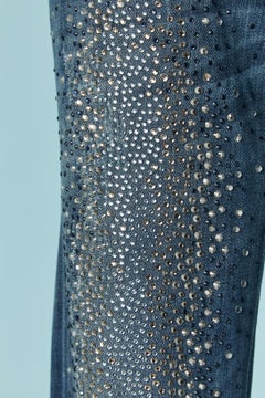 Denim jeans with rhinestone embellishment Roberto Cavalli