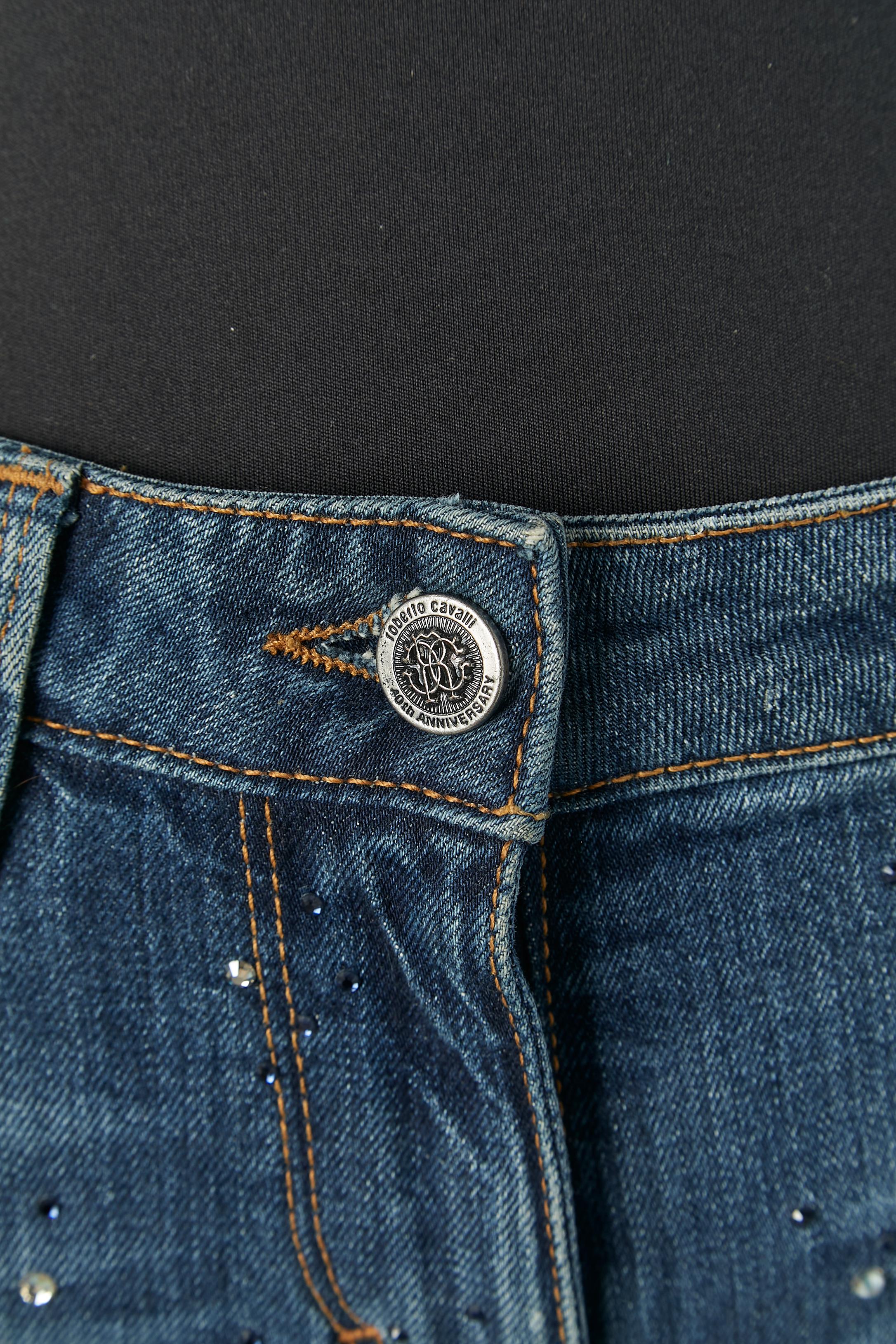 Denim-Jeans aus Denim mit Strassverzierung Roberto Cavalli (Schwarz) im Angebot