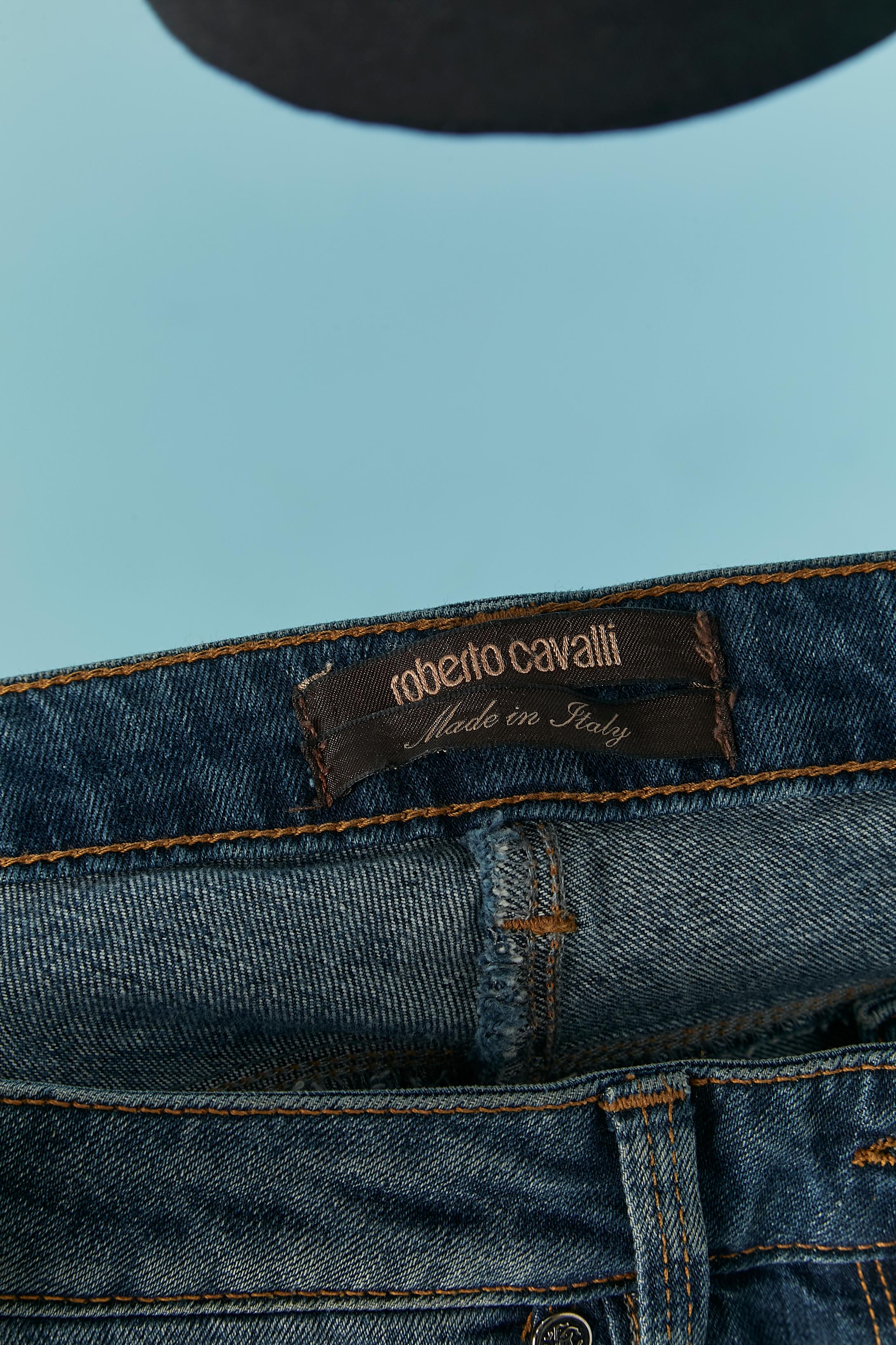 Denim-Jeans aus Denim mit Strassverzierung Roberto Cavalli im Angebot 4