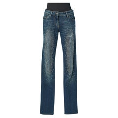 Denim jeans with rhinestone embellishment Roberto Cavalli