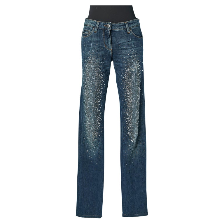 Jean Droit Pour Femme Roberto Cavalli Avec Dentelle - Taille 38/M - Neuf Sans étiquettes