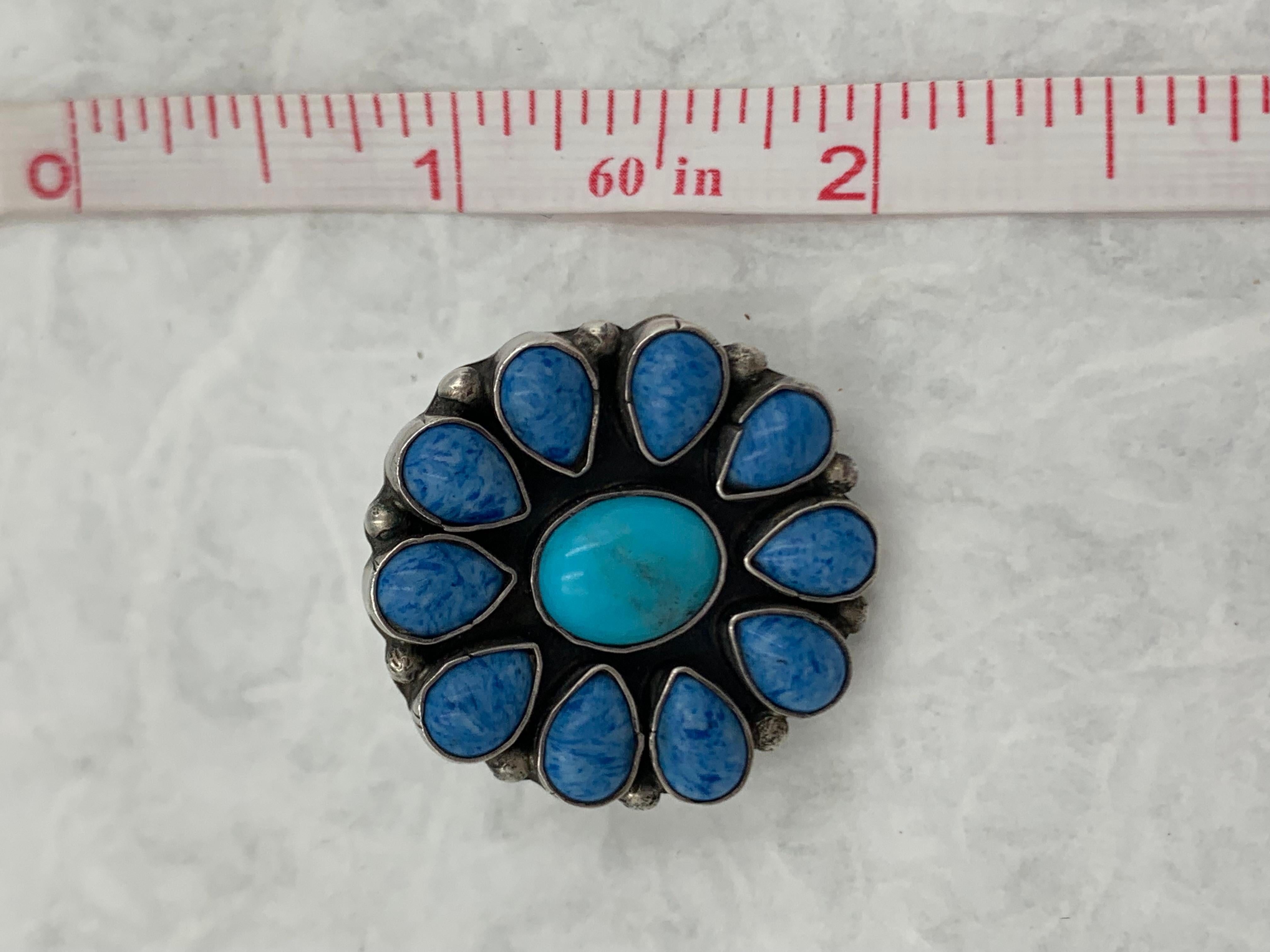 Women's Denim Lapis & Kingman Turquoise Earrings Rocki Gorman design made by Kee C Cook
