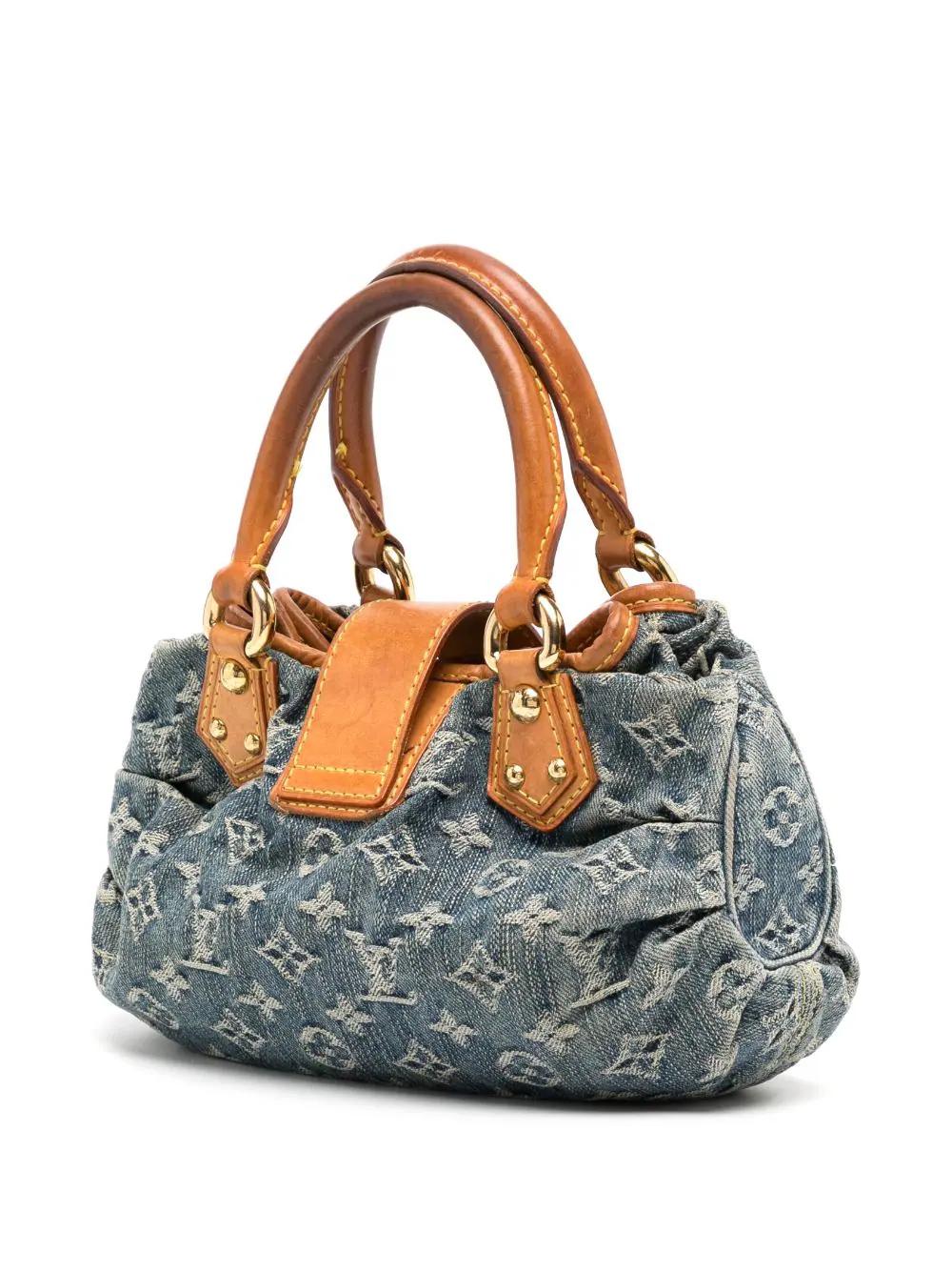 This Louis Vuitton Mini Pleaty bag is the perfect size for a day-to-night spring/summer outfit. Expertly crafted in France from the Louis Vuitton monogram in denim jacquard. This trendy piece features round top leather handles, strap closure and