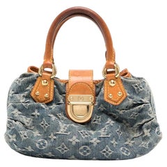 Louis Vuitton Blue Monogram Denim Limited Edition Mini Pleaty Raye  Customise Bag at 1stDibs