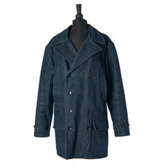 Denim gesteppter doppelreihiger Pfauenmantel POLO RALPH LAUREN