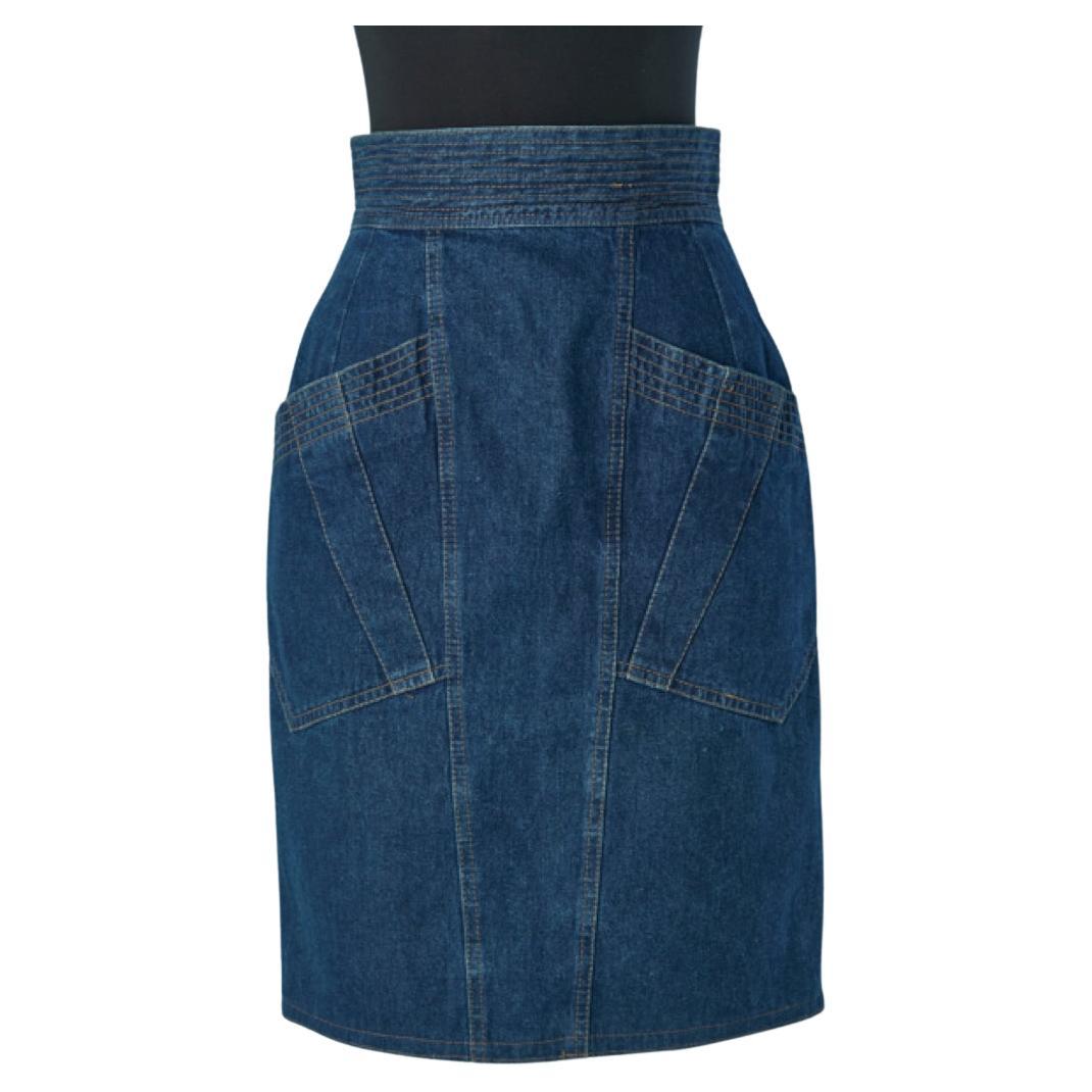 Jupe en jean Fendi
