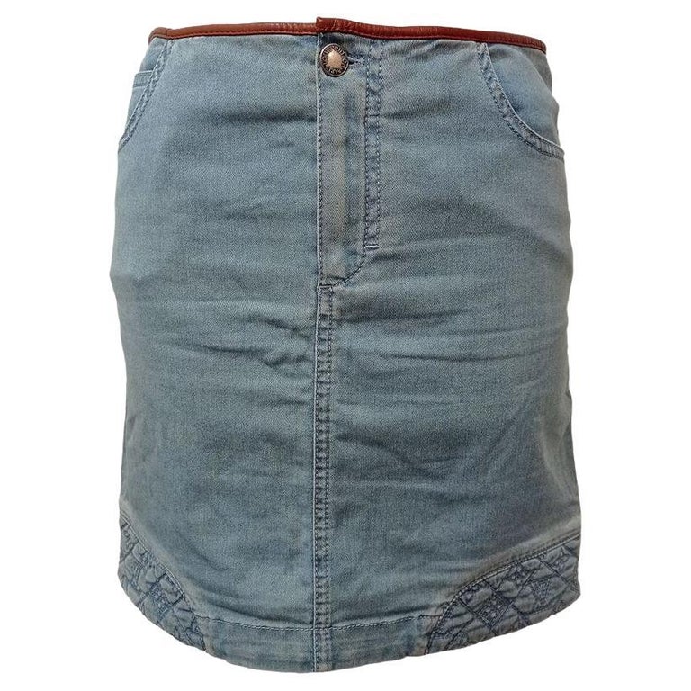 Louis vuitton mini skirt-blue denim in excellent condition