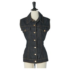 Giacca senza maniche in denim con lacci sul retro  JUNIOR GAULTIER JUNIOR