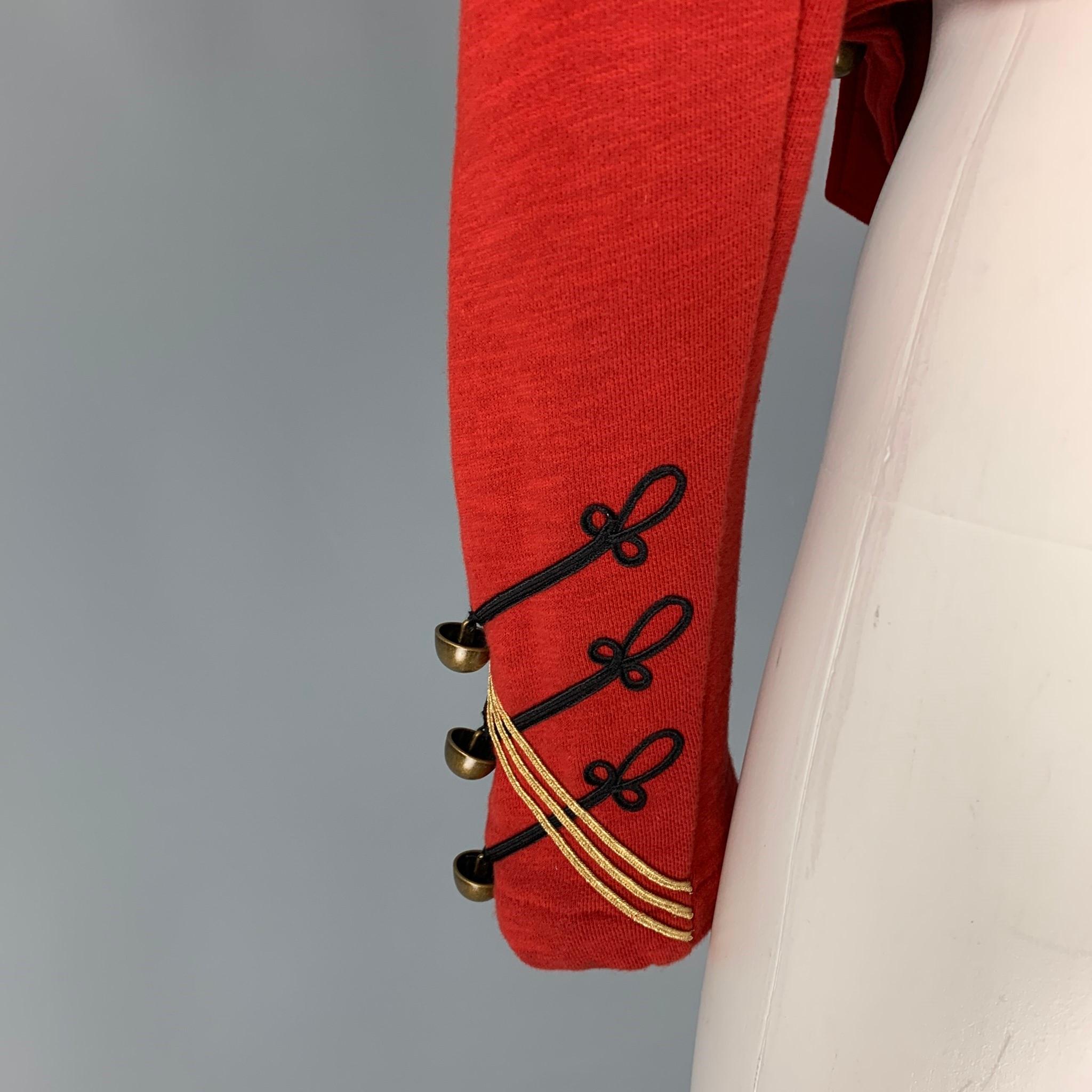 DENIM & SUPPLY by RALPH LAUREN Size M Red Black Cotton Military Jacket 1