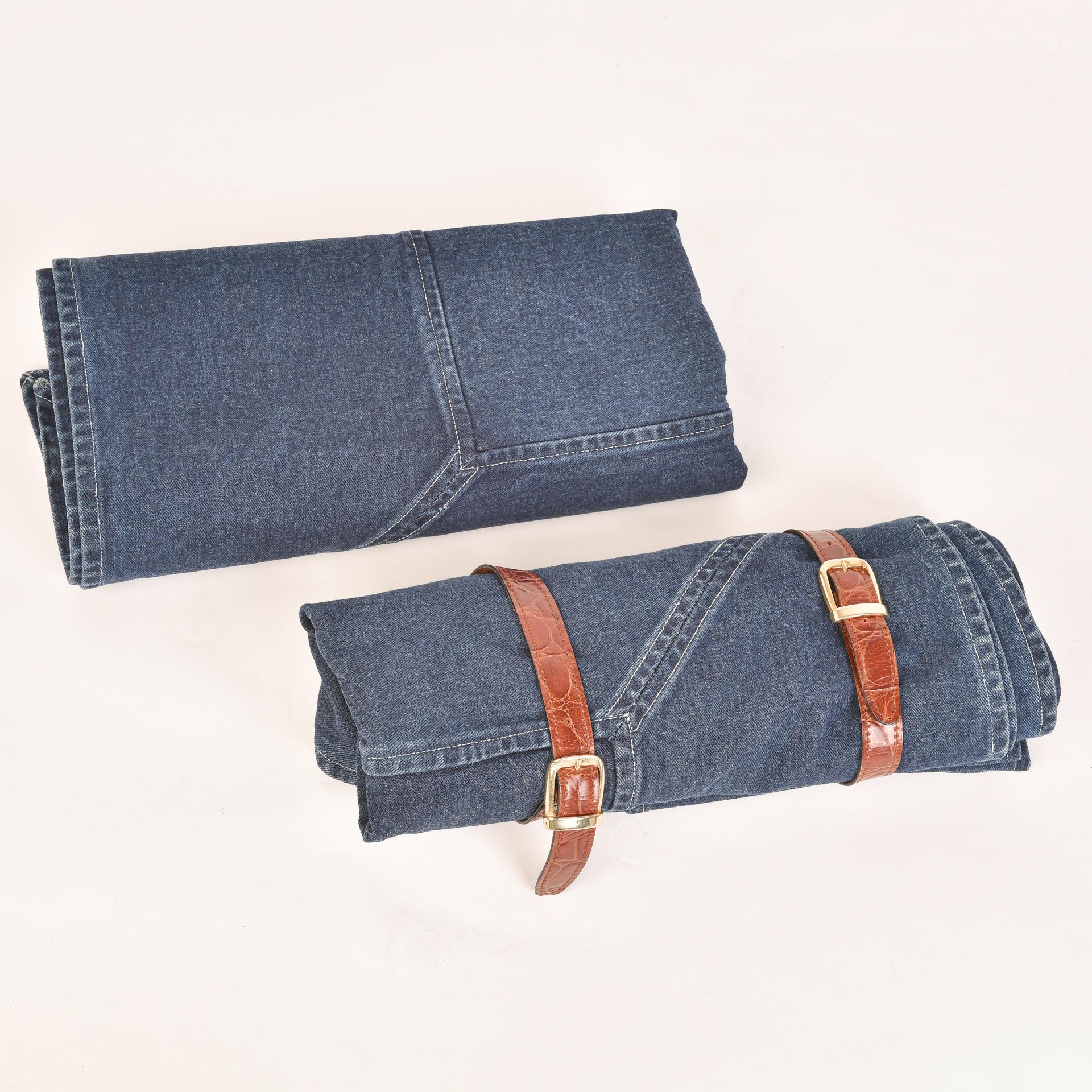 Nappe en denim avec sangle de nappe en vente 4