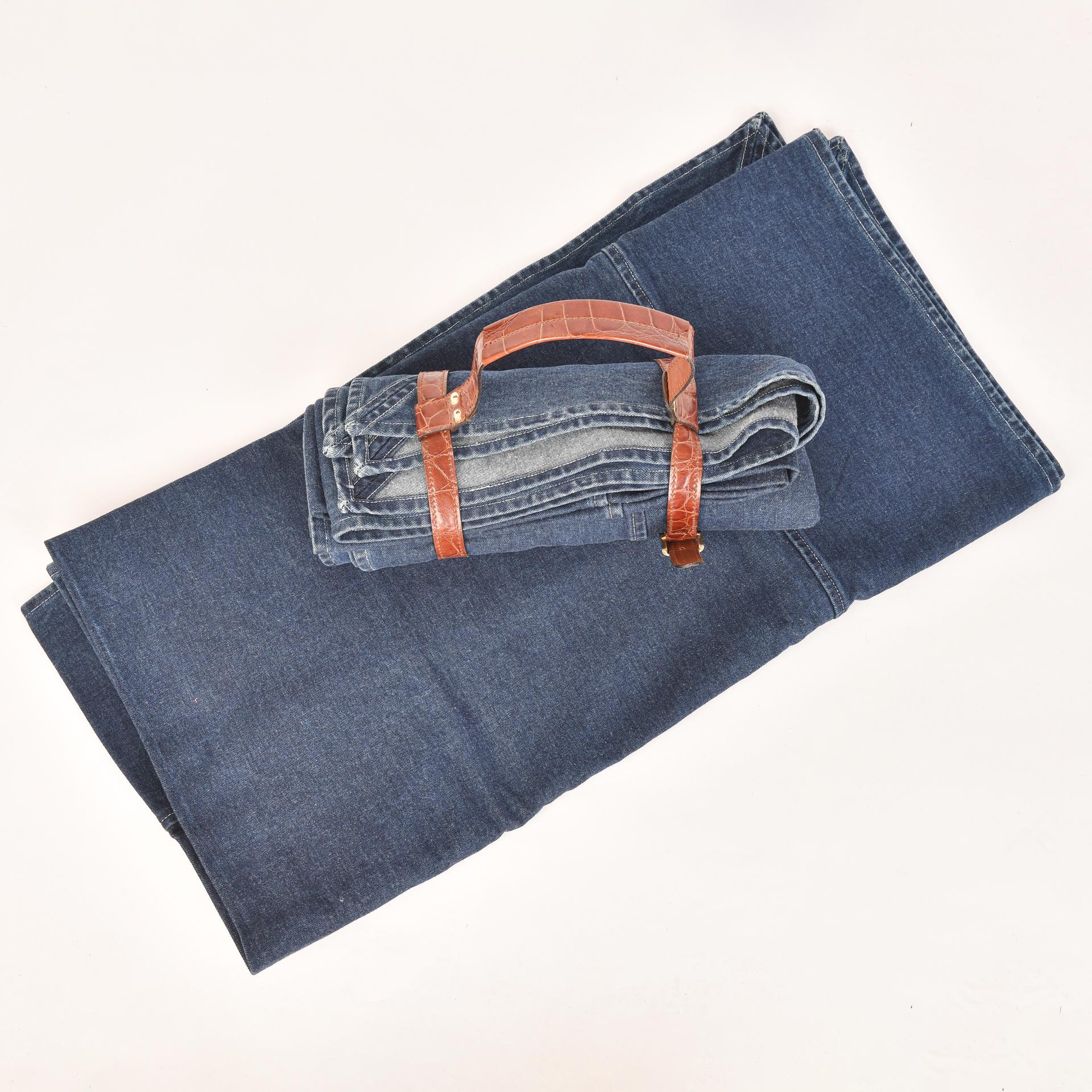 Nappe en denim avec sangle de nappe en vente 1