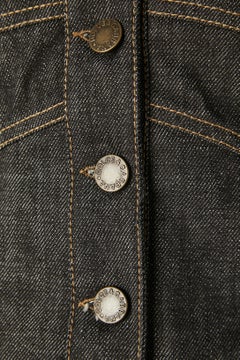 Denim vest with top-stitching and leather laces in the middle back Dolce&Gabbana