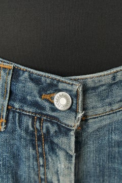 Denim with butterfly embroideries and stitches DOLCE  & GABBANA