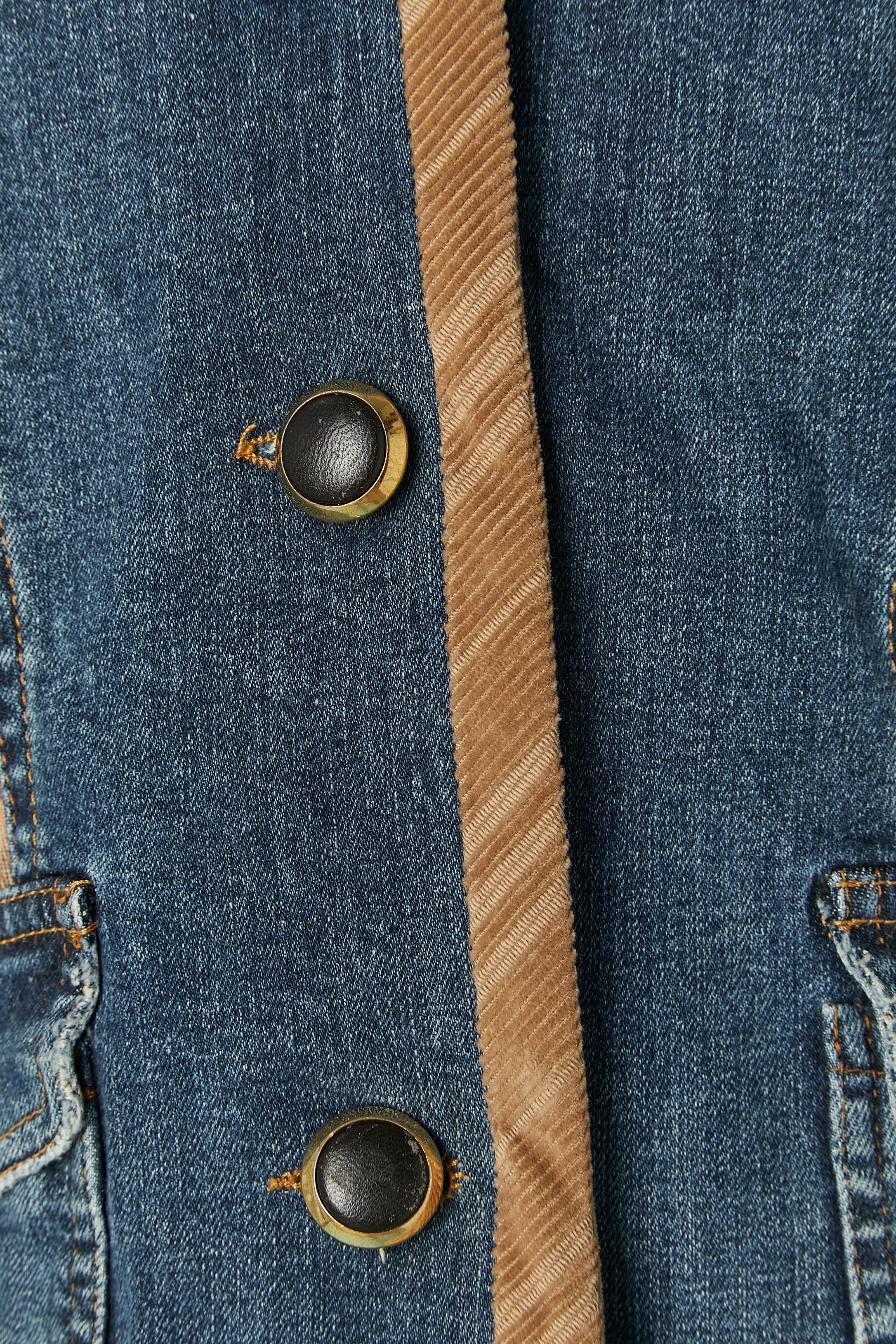 Einreihige Jacke aus Denim, Wolle und Wildleder D&G by Dolce & Gabbana (Schwarz) im Angebot
