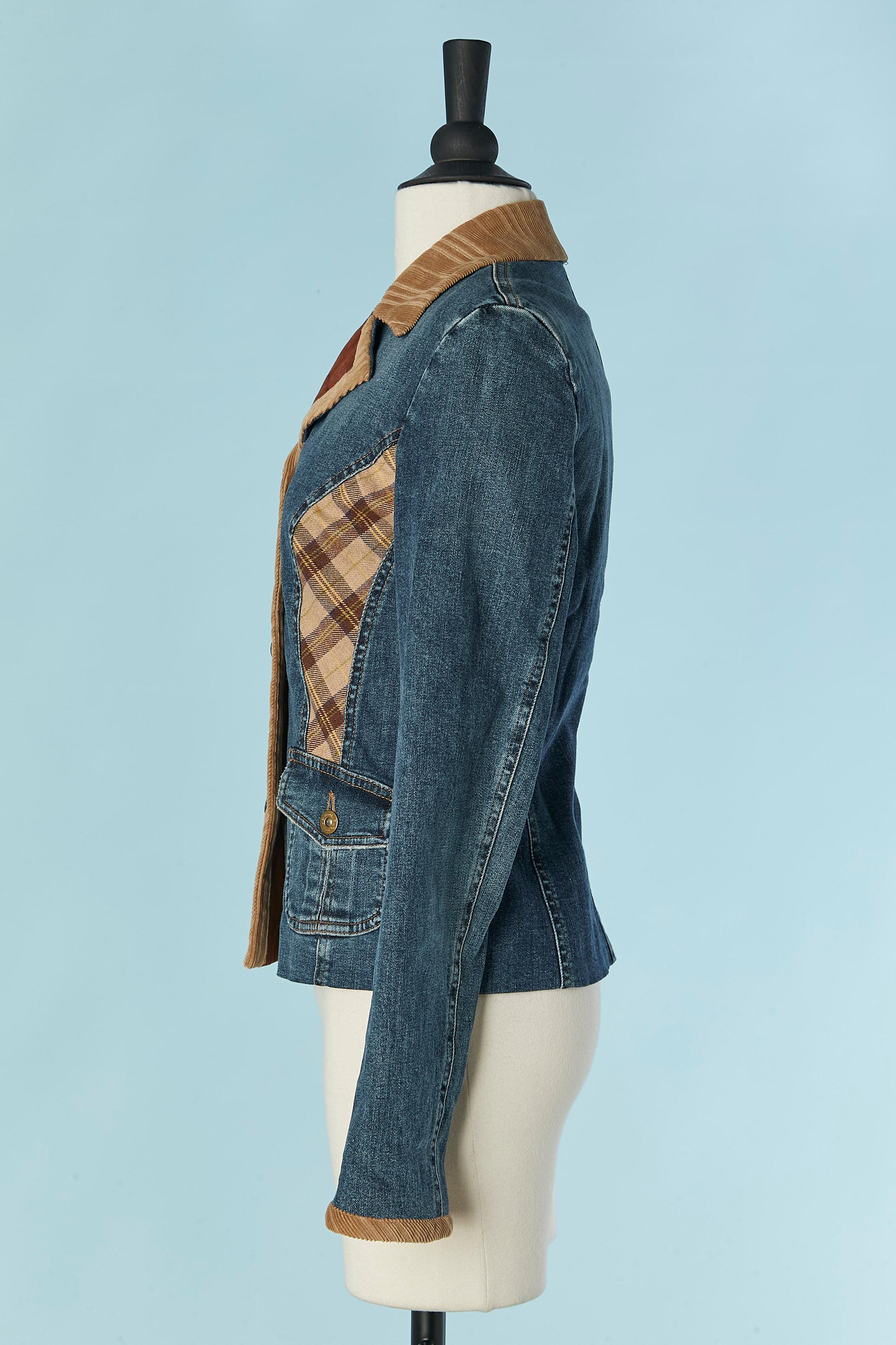 Einreihige Jacke aus Denim, Wolle und Wildleder D&G by Dolce & Gabbana Damen im Angebot