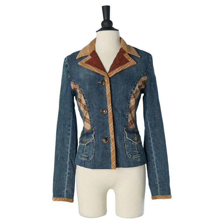 Denim, wool and suede single breasted jacket D&G by Dolce and 