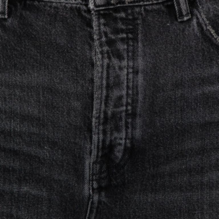 Women's Denim X Alexander Wang Charcoal Grey Denim Distressed Frayed Hem Mini Skirt M For Sale