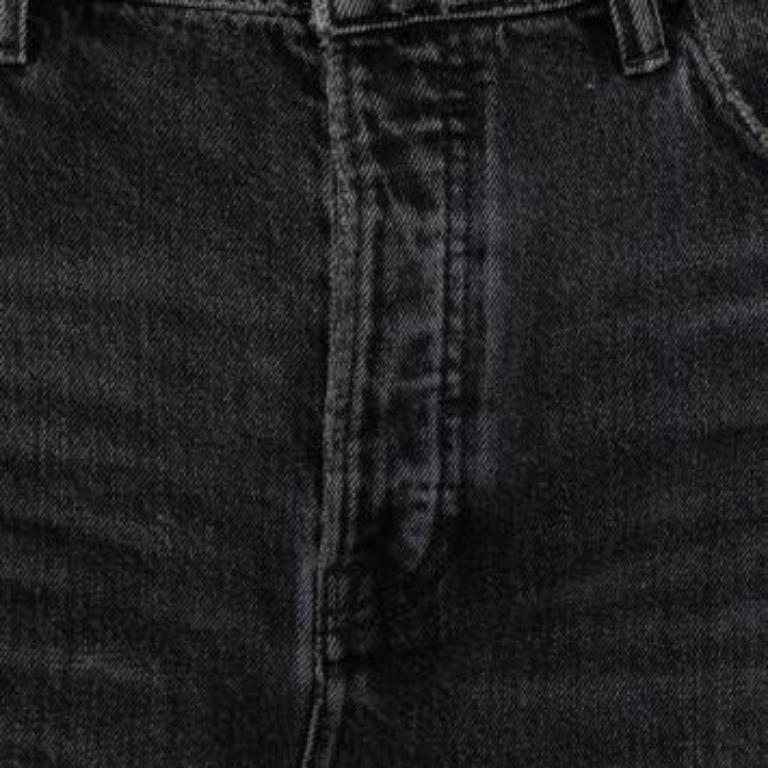 Denim X Alexander Wang Charcoal Grey Denim Distressed Frayed Hem Mini Skirt M For Sale 4