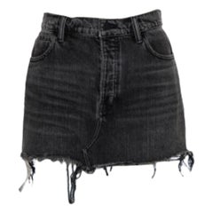 Denim X Alexander Wang - Denim grigio antracite con orlo sfrangiato - Mini Skirt M. I.