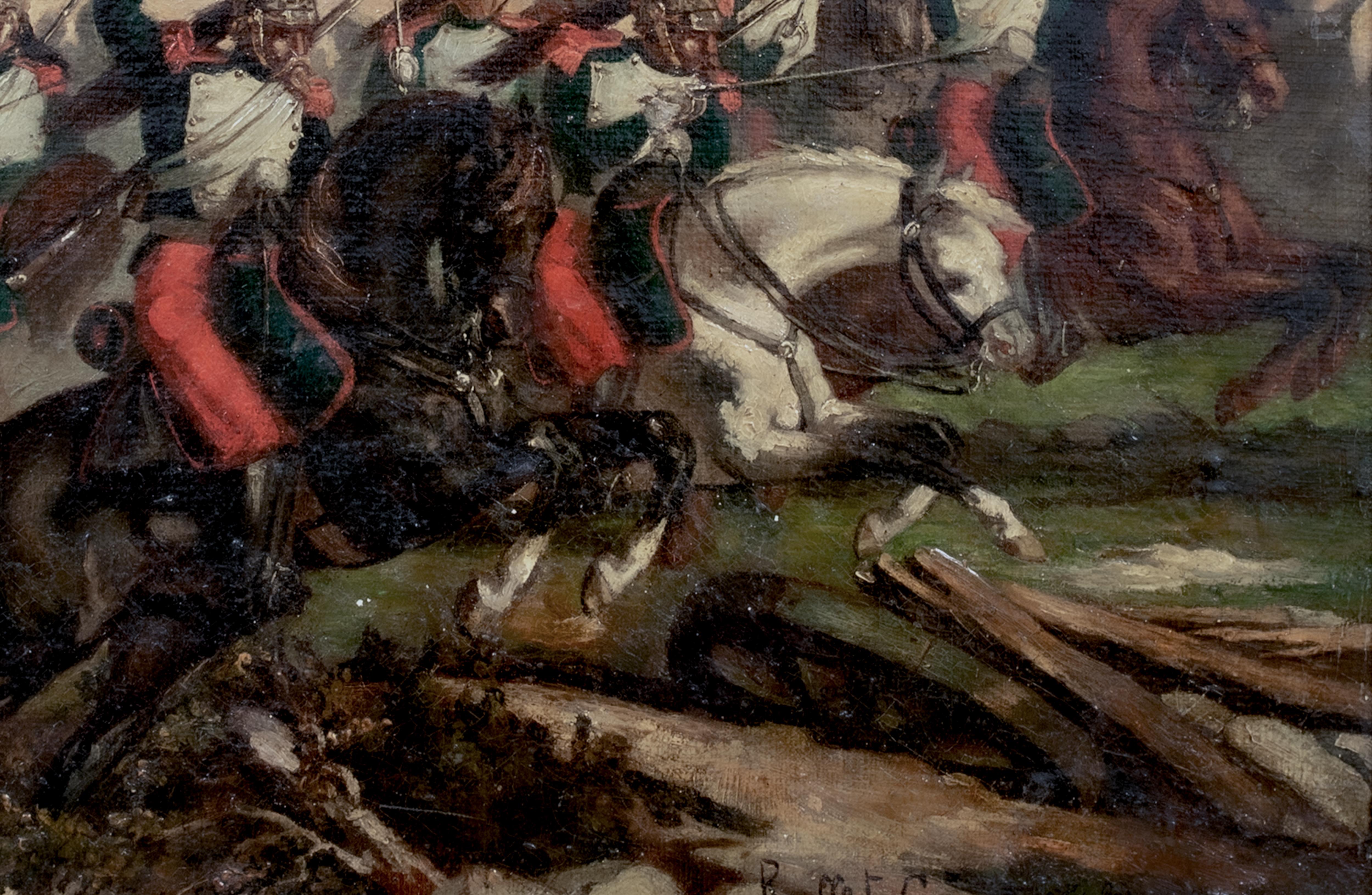Charge des Cuirassiers lors de la bataille de Waterloo 19e siècle  1