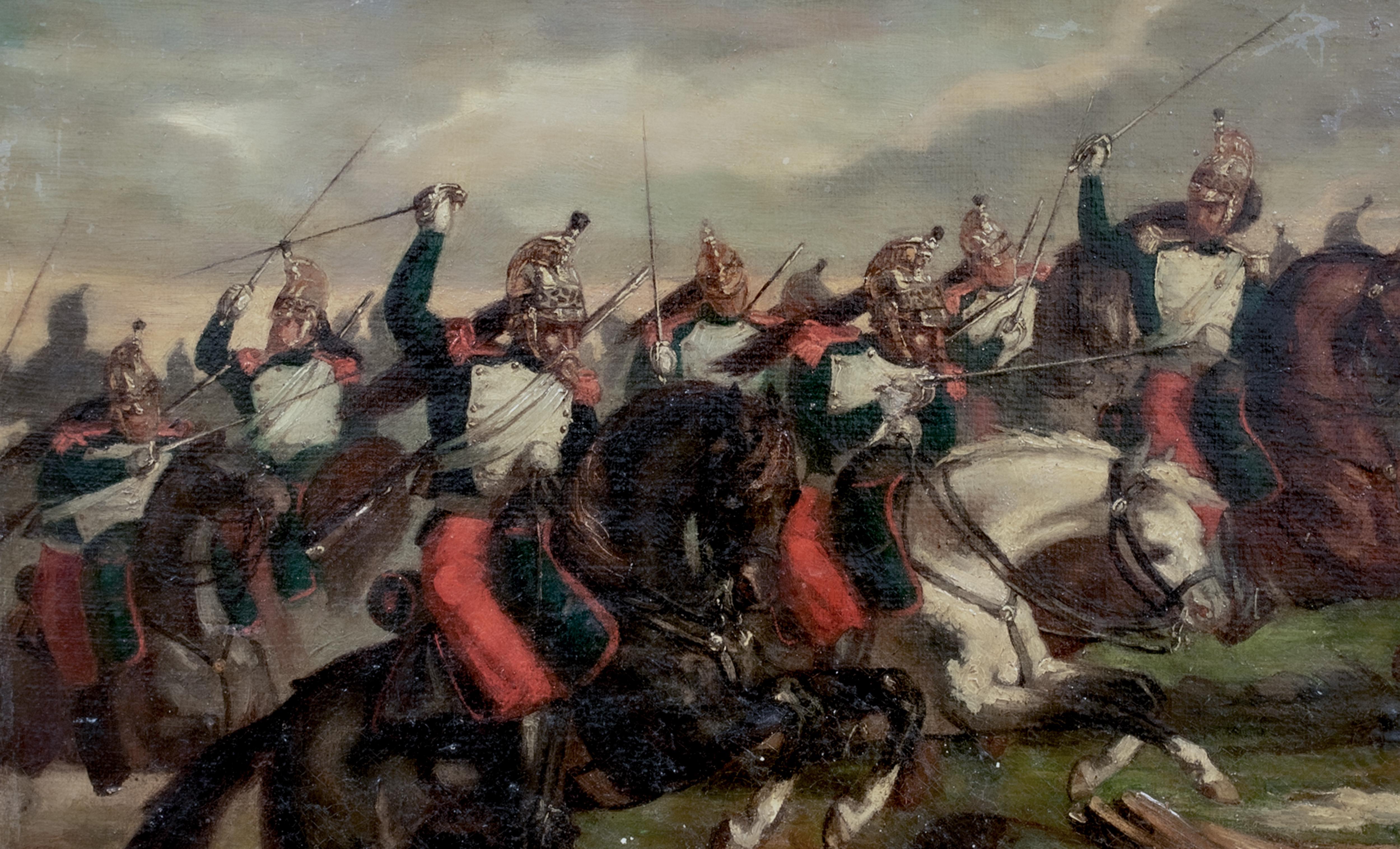 Charge des Cuirassiers lors de la bataille de Waterloo 19e siècle  2