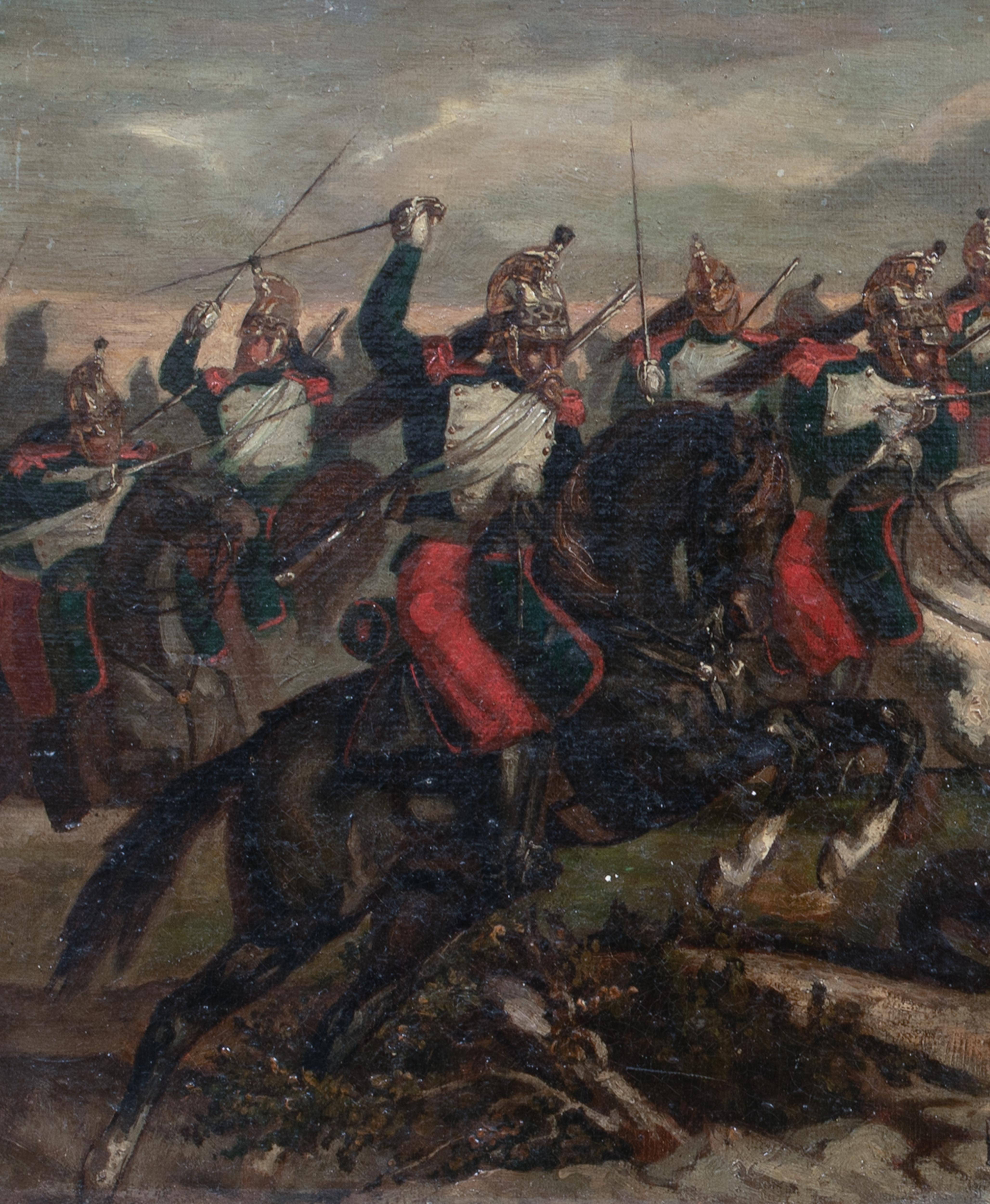 Charge des Cuirassiers lors de la bataille de Waterloo 19e siècle  3