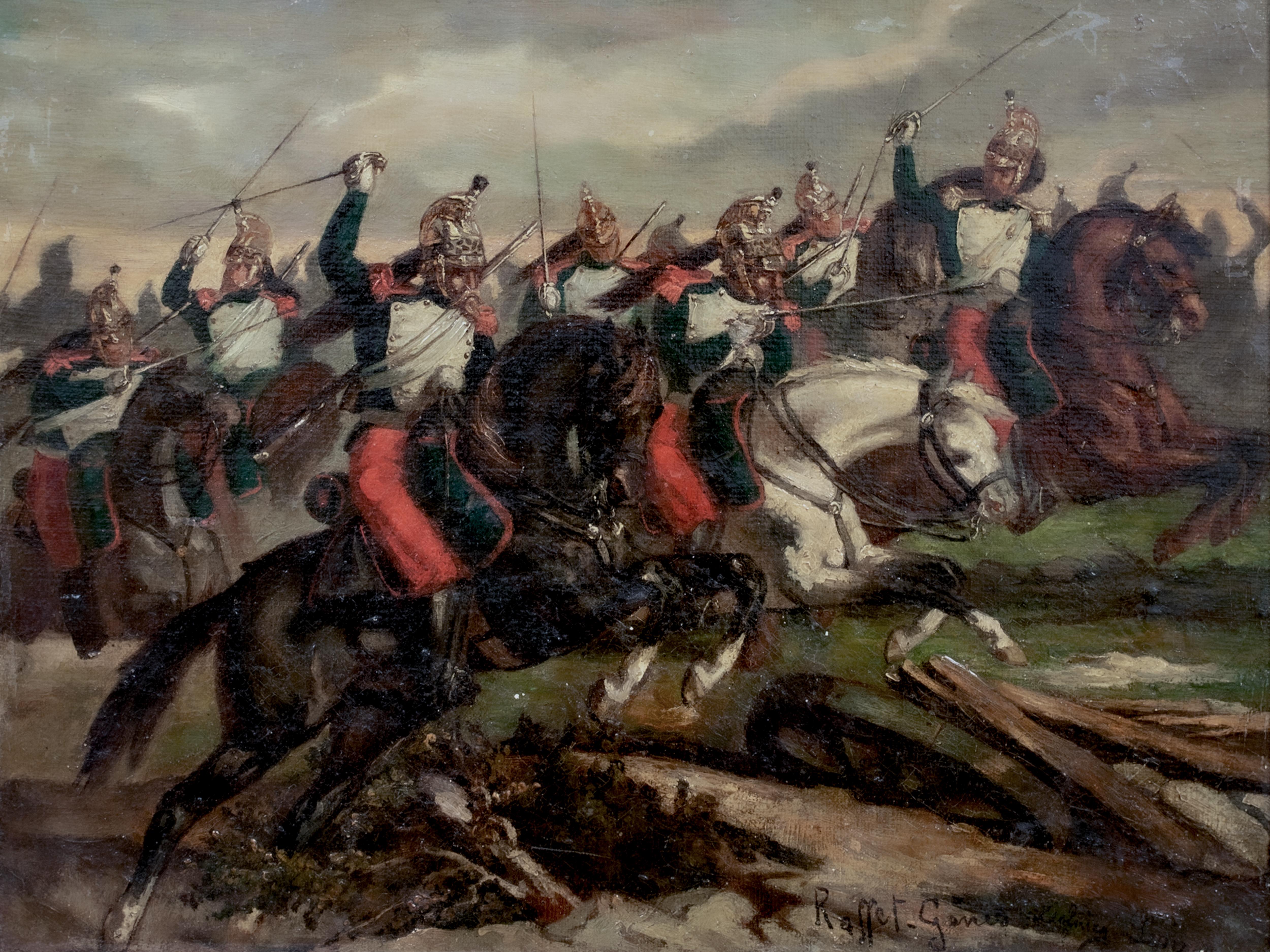 Charge des Cuirassiers lors de la bataille de Waterloo 19e siècle  4