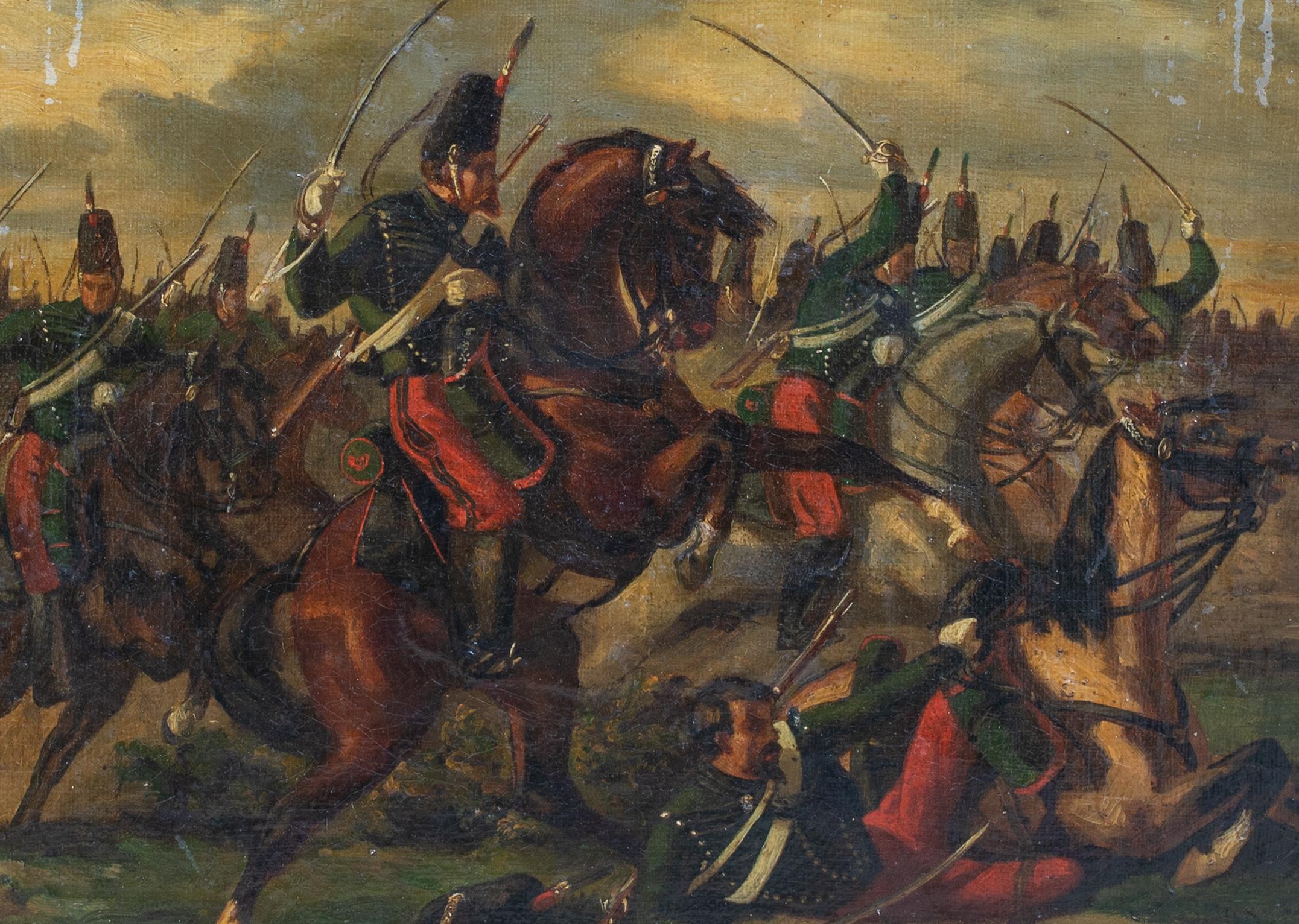 Charge des Hussars français lors de la bataille de Waterloo 19e siècle 

par AUGUSTE RAFFET (1804-1860) similaire à $15,000

Scène française du XIXe siècle représentant les hussards français de Napoléon chargeant lors de la bataille de Waterloo,