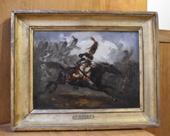 Denis Auguste Raffet (1804-1860)  A charging Hussar, oil on canvas