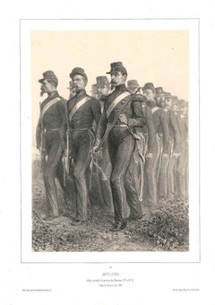 Artilleurs - Lithograph by D.A.M. Raffet - 1858