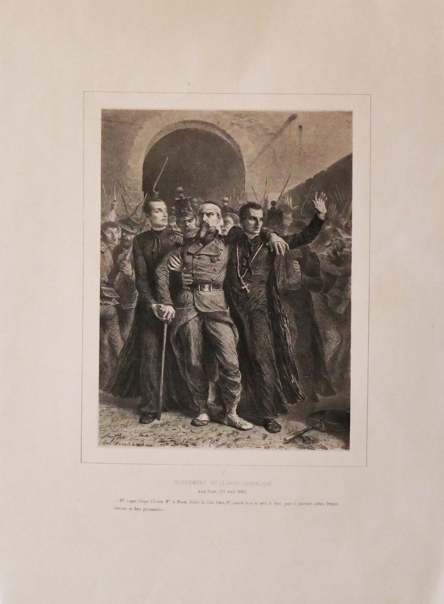 Devotion – Original Lithografie von Denis Auguste Marie Raffet – 1849 im Angebot 1