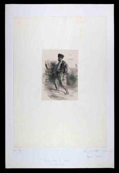 Paysan Tartan - Original Lithograph by Denis Auguste Marie Raffet - 19th Century