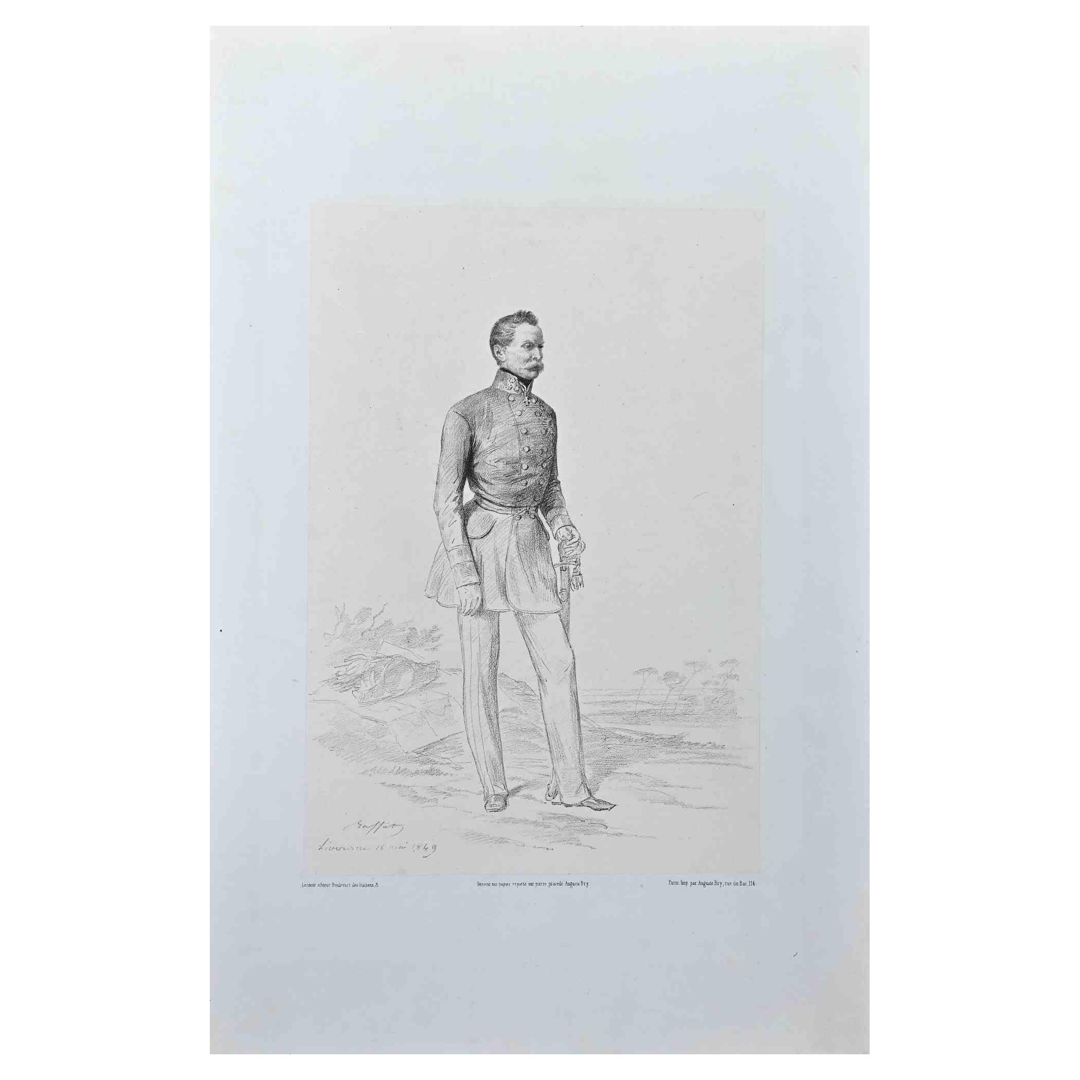 Portrait - Lithographie de Denis Auguste Marie Raffet - XIXe sicle