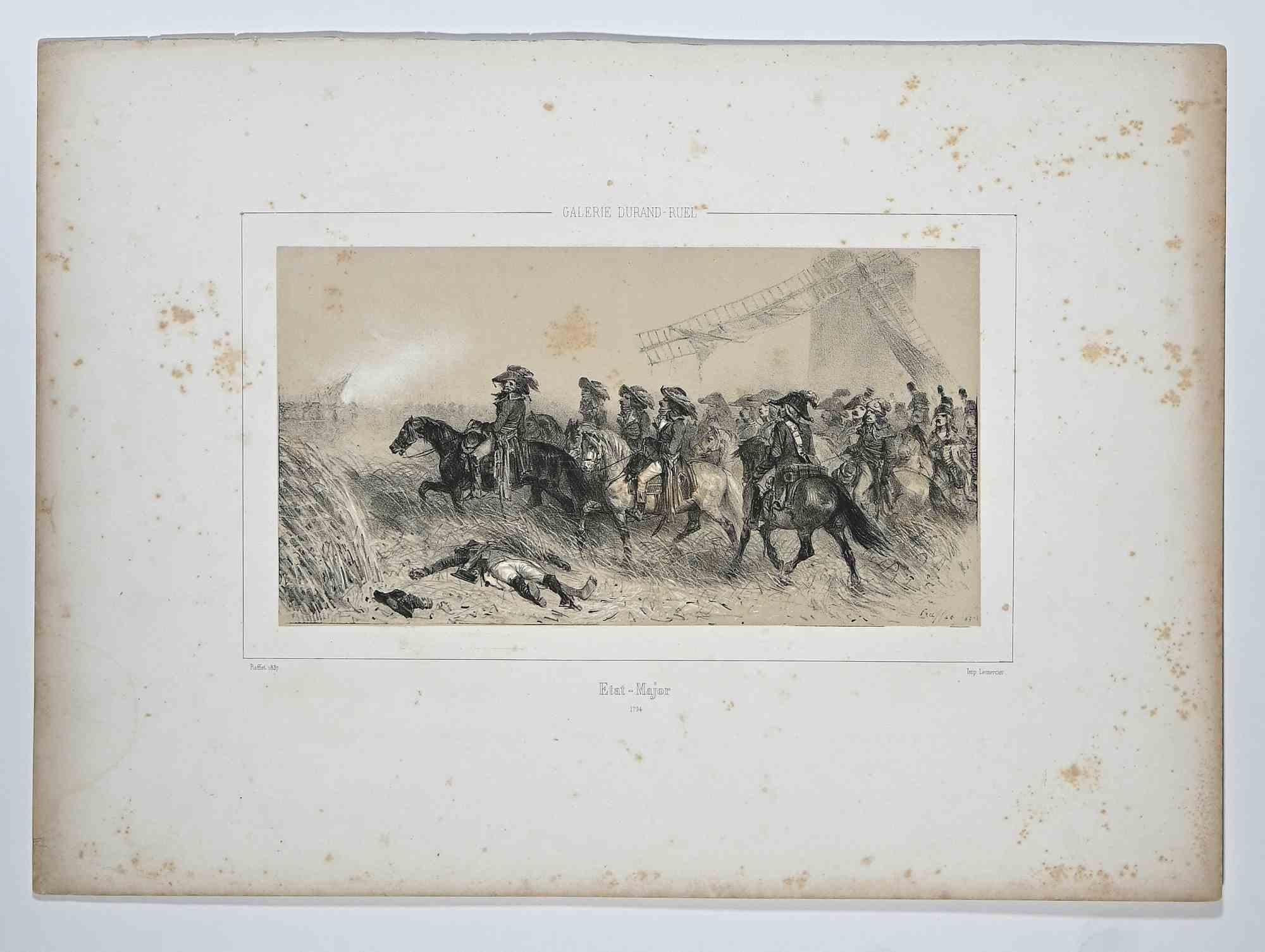 State Major - Original Lithograph by Denis Auguste Marie Raffet - 1837 For Sale 1