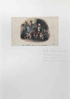 The Invalid's Dog - Original Lithography by D. A. M. Raffet - Mid-19th Century