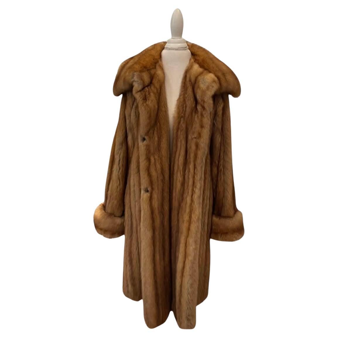 Denis Basso Golden sable Fur Stroller Coat (Size 10) For Sale
