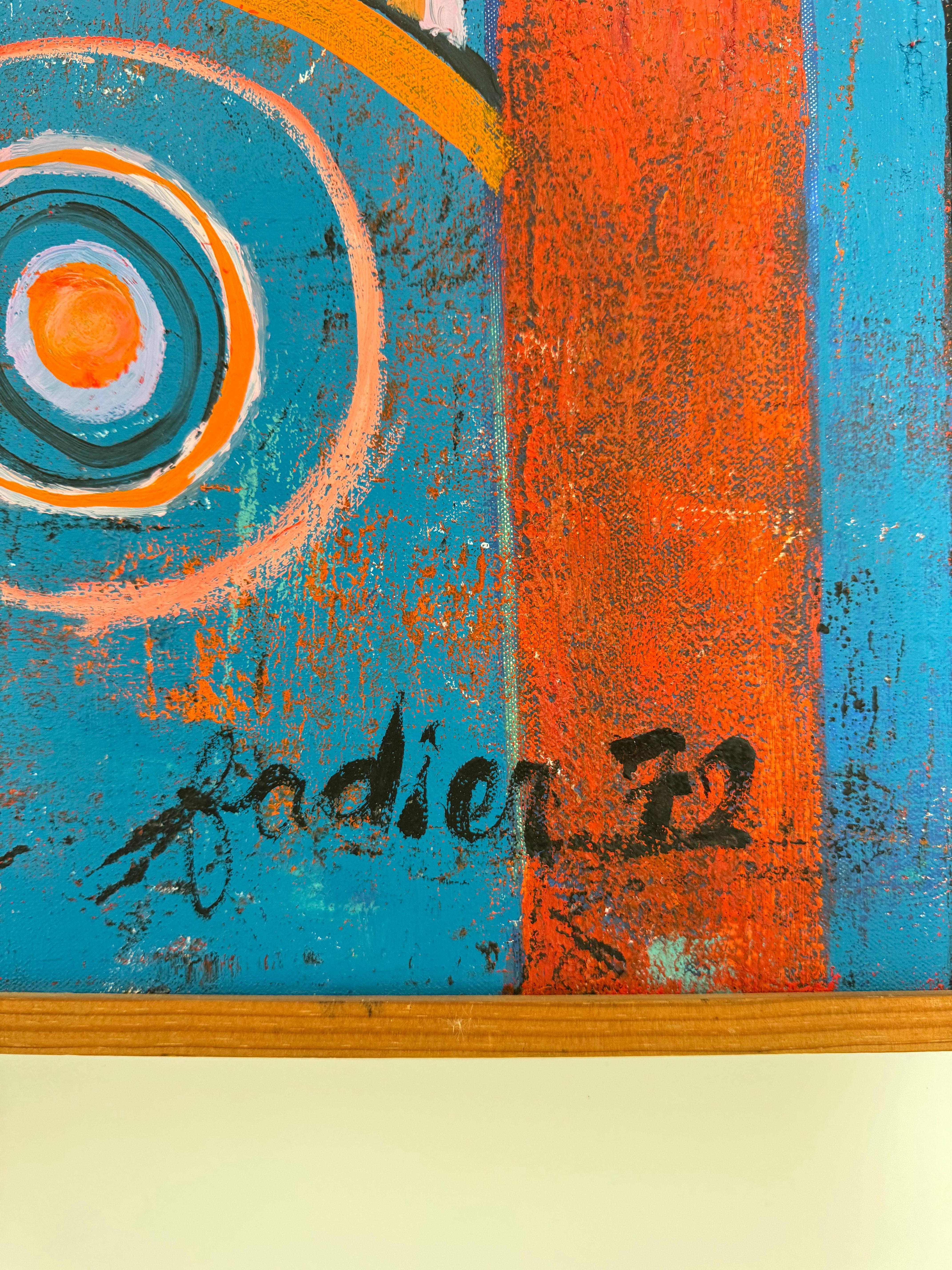 Denis FADIER, riesiges abstraktes Gemälde des Surrealismus, Öl auf Leinwand, Frankreich 1972 im Angebot 4