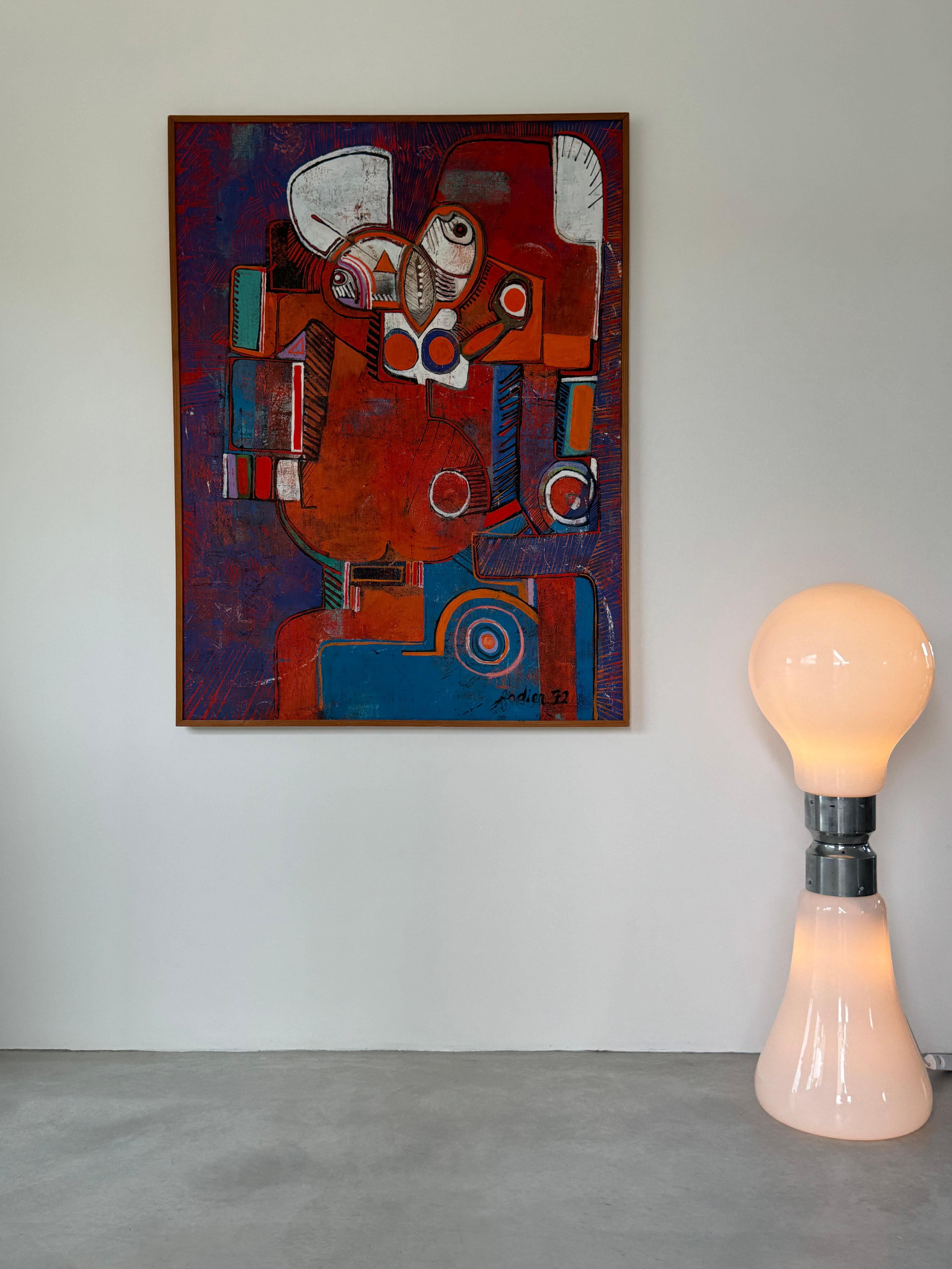 Denis FADIER, riesiges abstraktes Gemälde des Surrealismus, Öl auf Leinwand, Frankreich 1972 im Angebot 7
