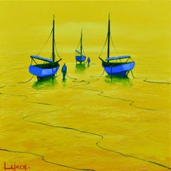 Chef D'or - Boats In The Ocean Painting by Denis Lebecqs