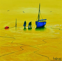Or Clair - Boats In The Ocean Painting by Denis Lebecqs