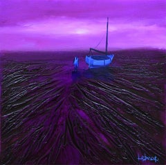 Rayon De Lune - Boats In The Ocean Painting by Denis Lebecqs