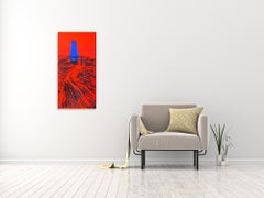 Solitude - Ocean Landscape - Red Painting by Denis Lebecqs