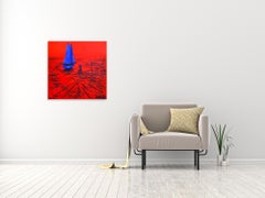 Voiles Déployées - Ocean Landscape - Red Painting by Denis Lebecqs