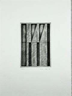 American 1986 signed limited edition original art print etching 15x11 in.