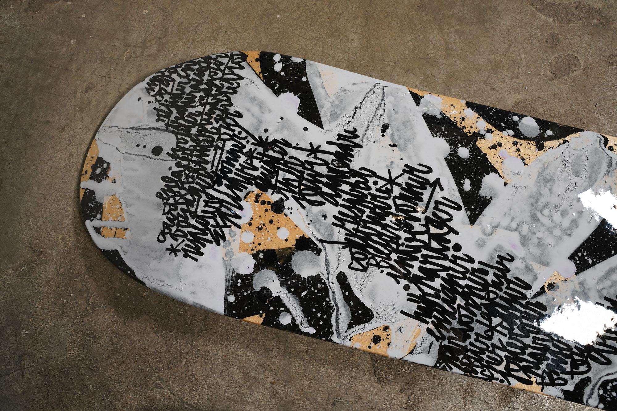 Skate 01 - Brown Abstract Painting by Denis Meyers